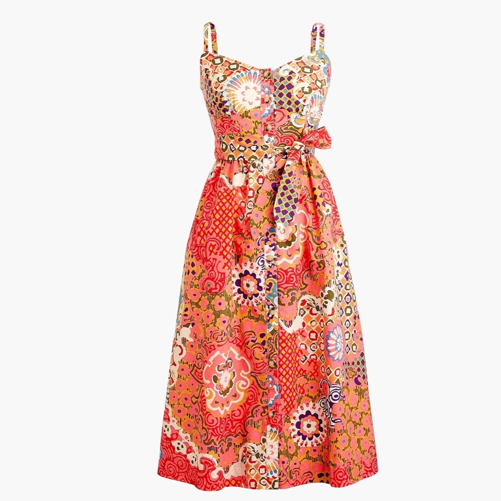 Classic button-front sundress in cotton